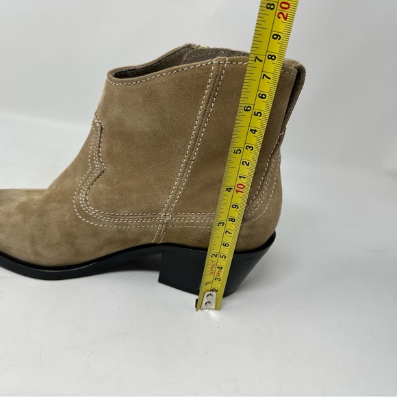 AllSaints Carlotta Western Suede Side Zip Ankle Boots Desert Sand Size 37, US 7 - Picture 12 of 13